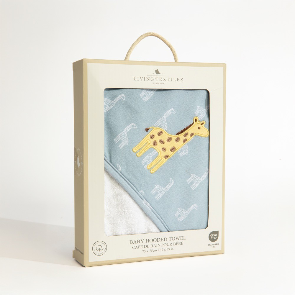 Living Textiles Hooded Towel Giraffe Wild Safari Baby Bunting AU