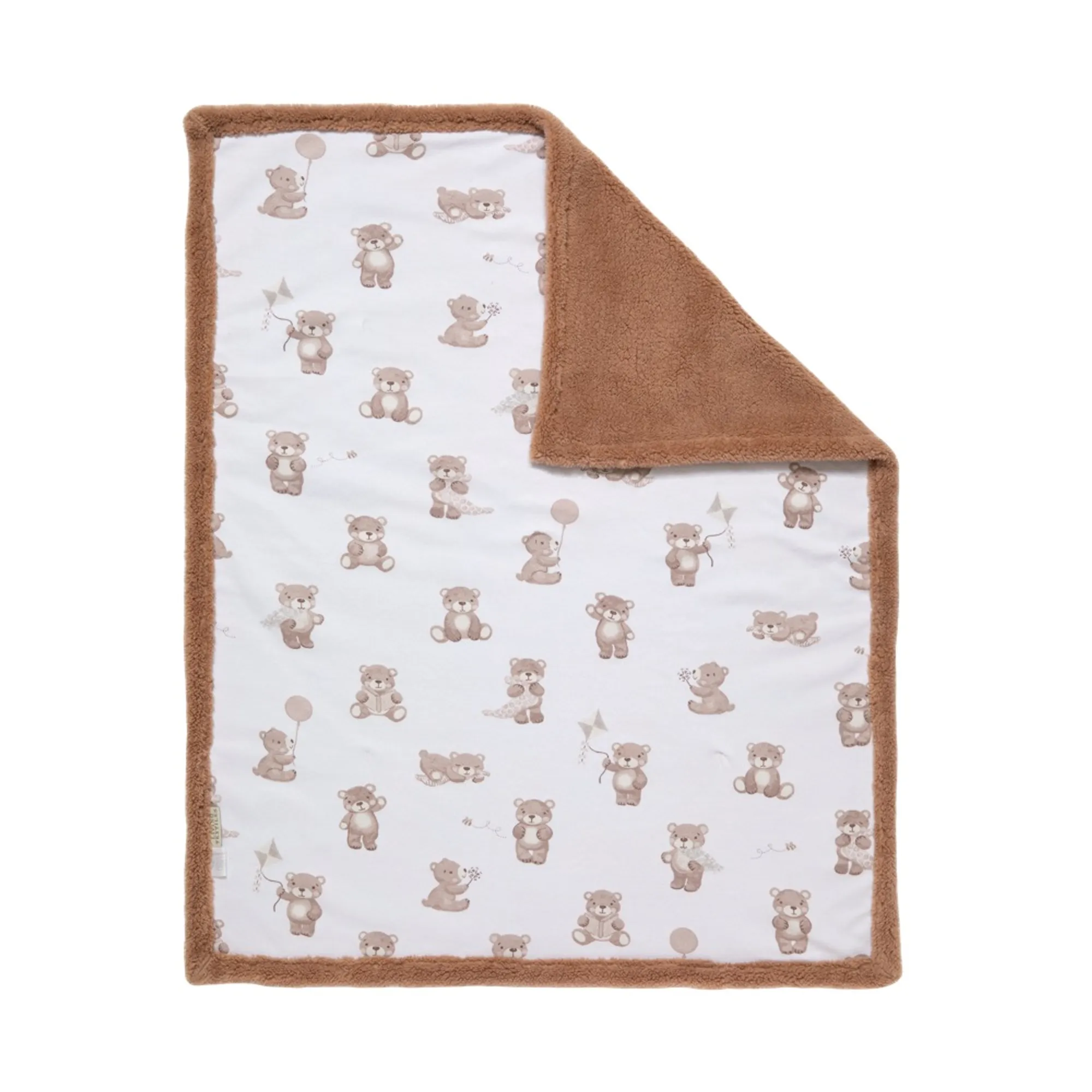 Living Textiles Sherpa Blanket Cuddly Bear
