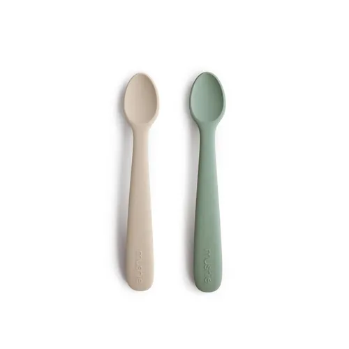 Mushie Baby Spoon Set Blue/Sand | Baby Bunting NZ