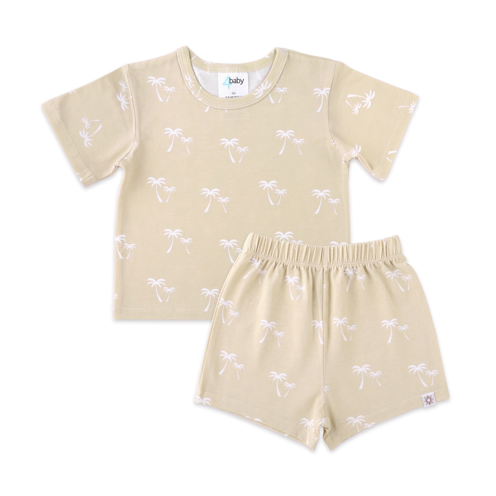 4baby 2 Piece Set Playwear Palm Trees Beige Size 0
