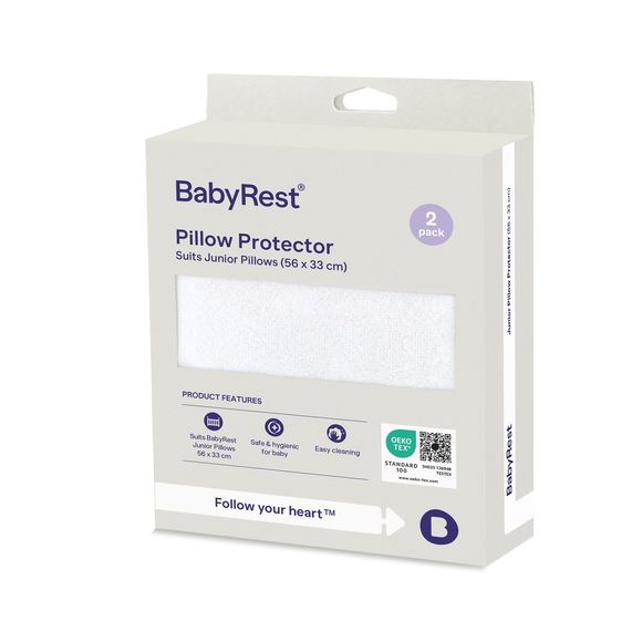 BabyRest Junior Pillow Protector 2 Pack White