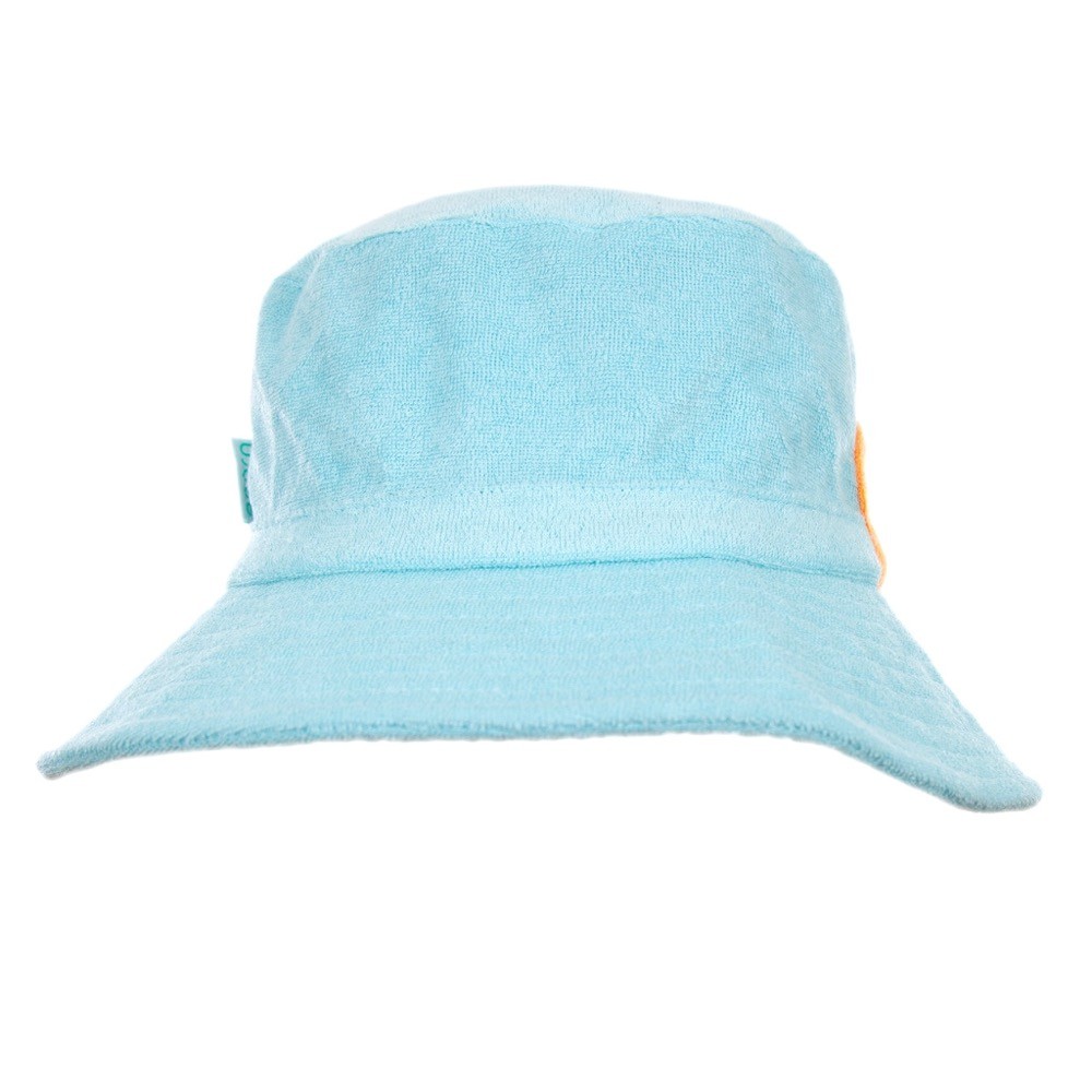 Babyhug Cotton Woven Two Layer Bucket Hat with Floral Print Blue - Diameter 17 cm