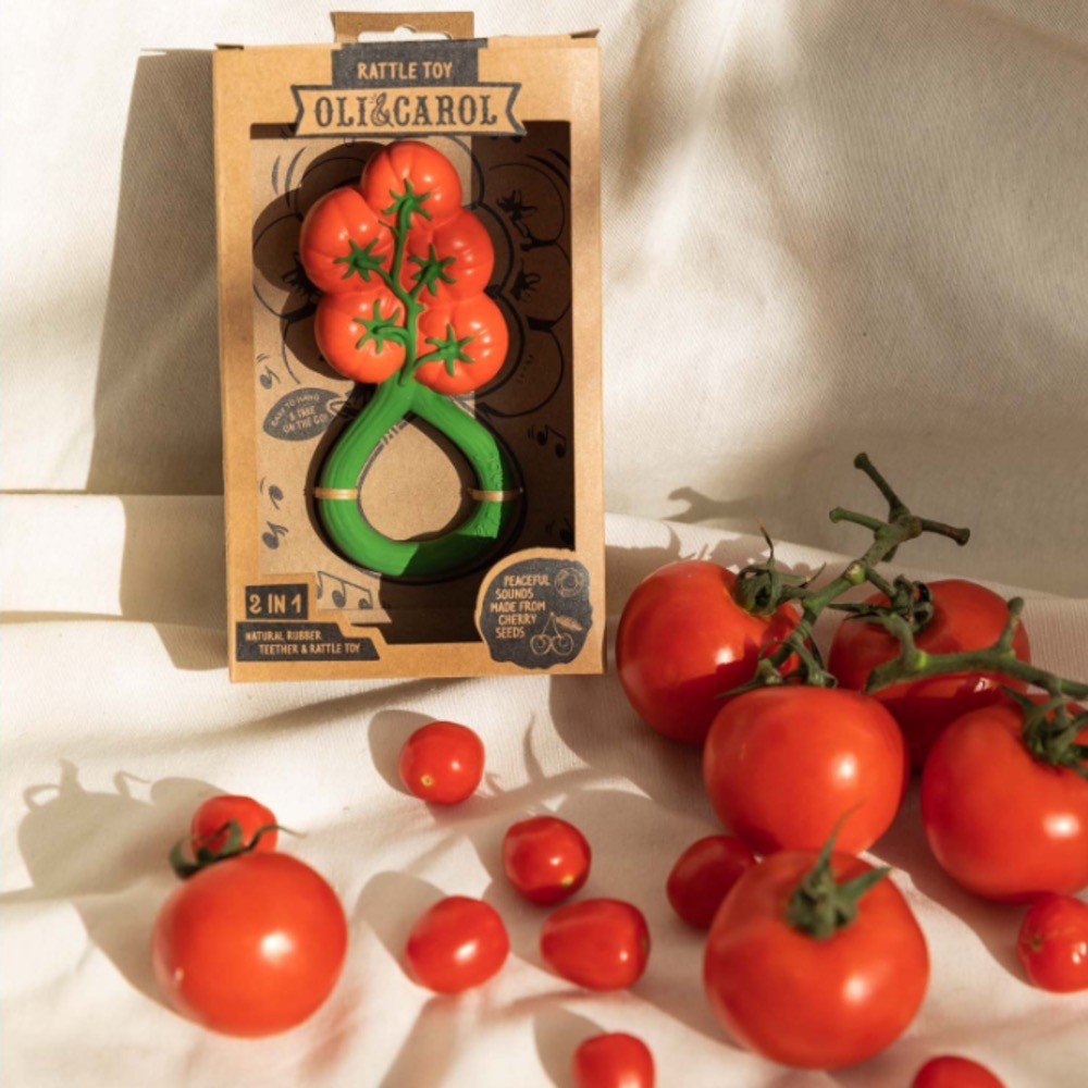 Oli And Carol Rattle Toy Tomato | Rattles | Baby Bunting AU