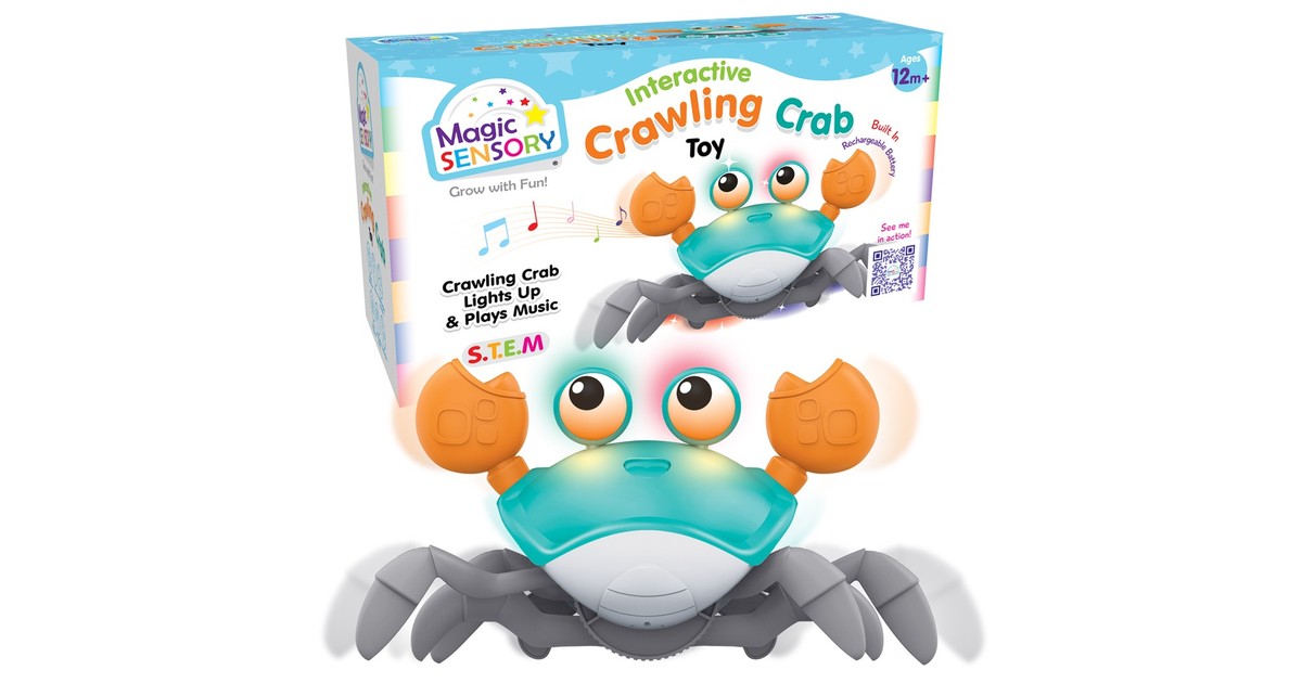 Magic Sensory Interactive Crab Crawler Blue | Baby Bunting NZ