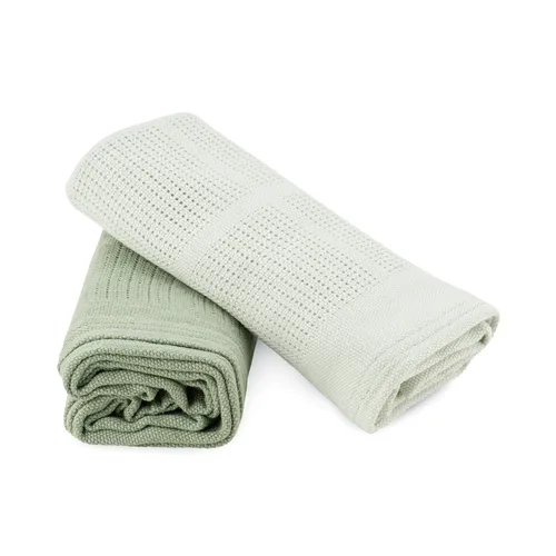 Little Bamboo 2 Pack Cellular Blanket Bayleaf | Baby Bunting AU