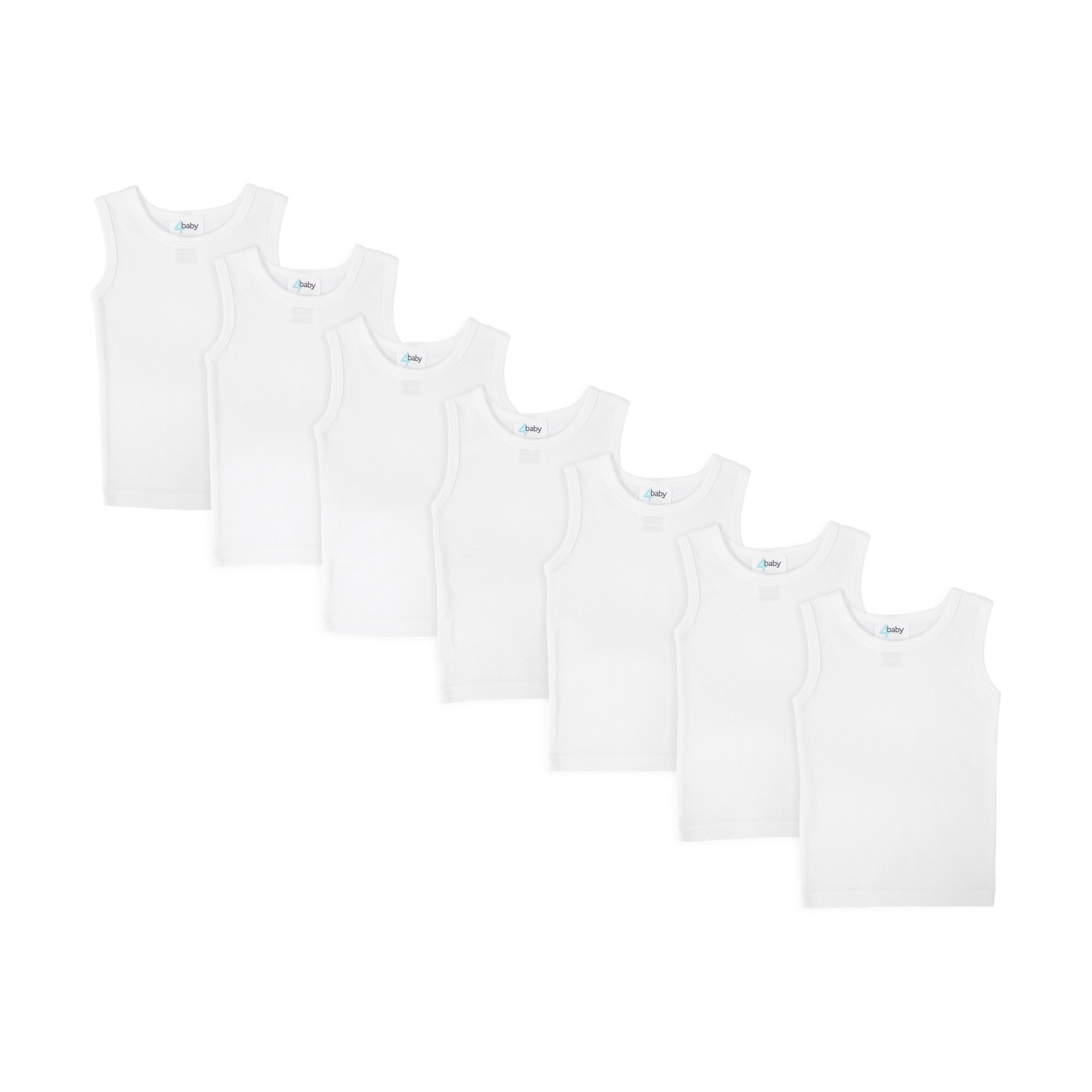 4baby Singlets 7 Pack White Size 0