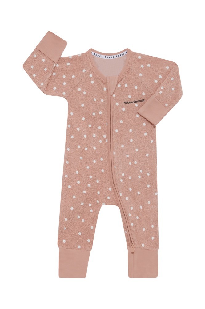 Bonds Wondersuit Zip Poodle Ditsy Dot Ceramic Size 0000