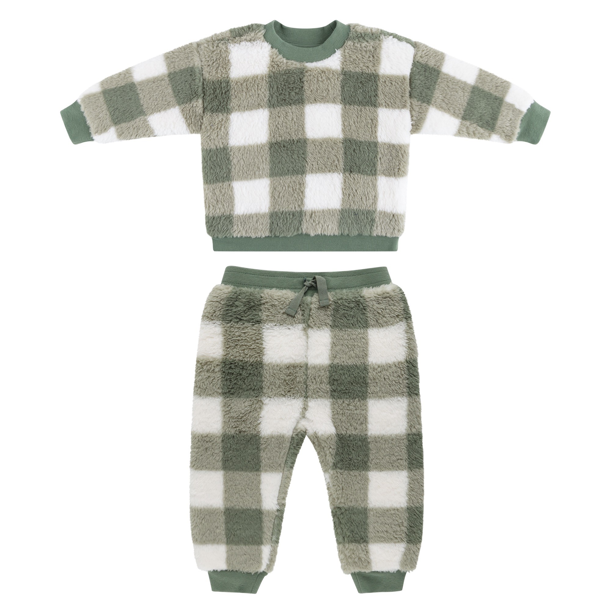 Bilbi 2 Piece Set Tracksuit Olive Gingham Size 1