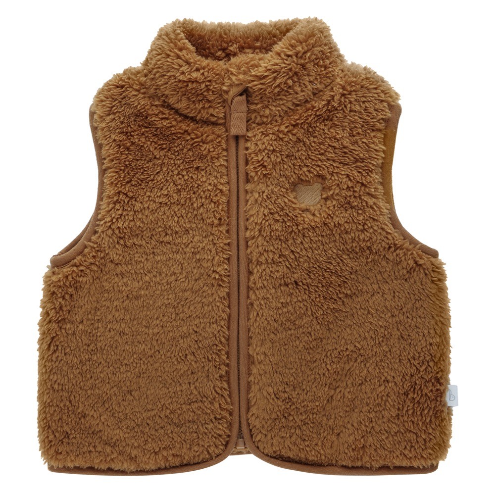 Bilbi Vest Sleeveless Zip Teddy Bear Brown Size 0
