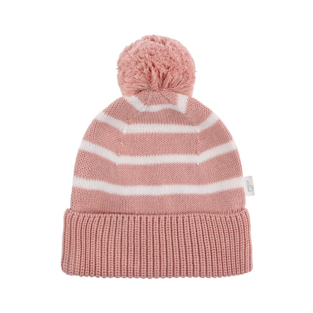 Bilbi Beanie Pom-Pom Peach Stripe Size Extra Small