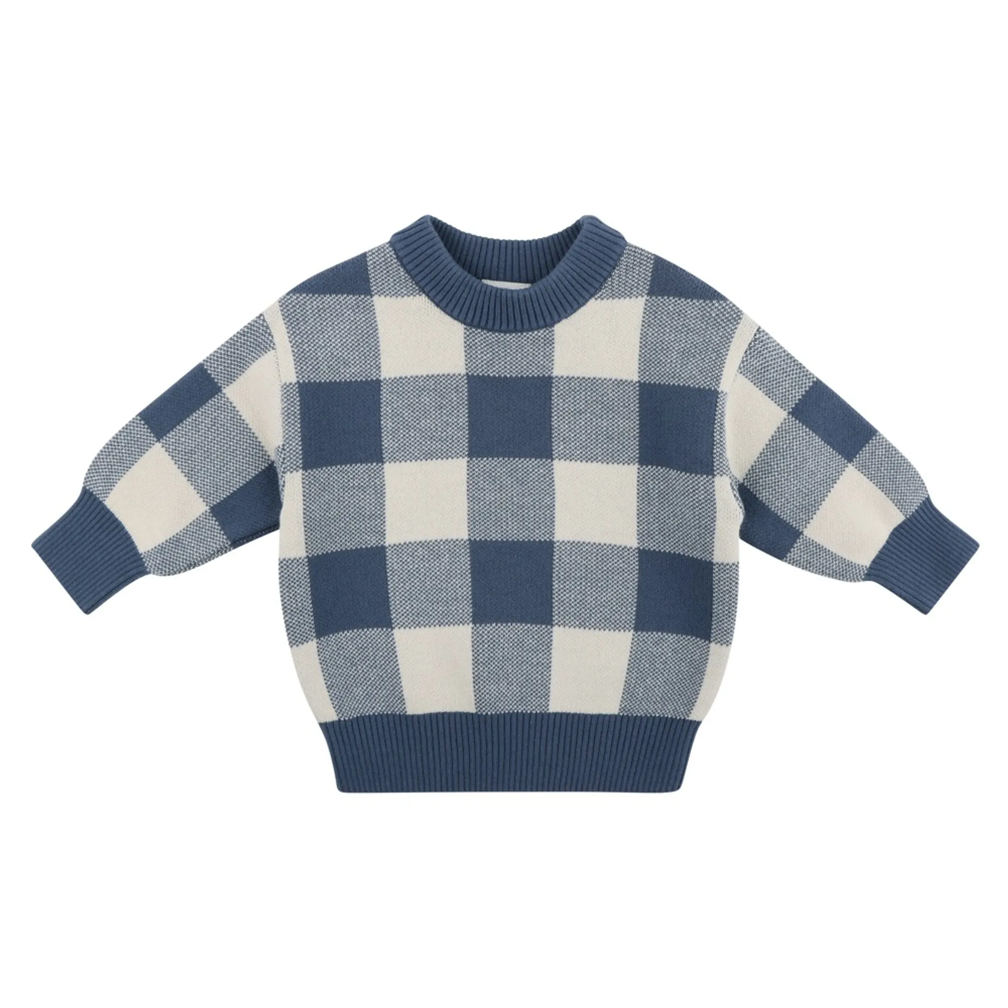 Bilbi Jumper Gingham Atlantic | Baby Bunting AU