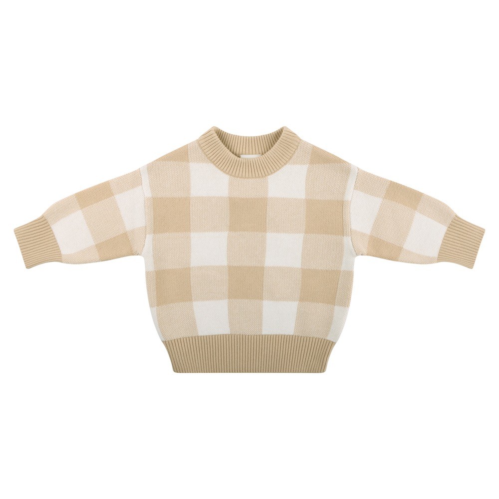 Bilbi Jumper Gingham Hazelnut Size 1