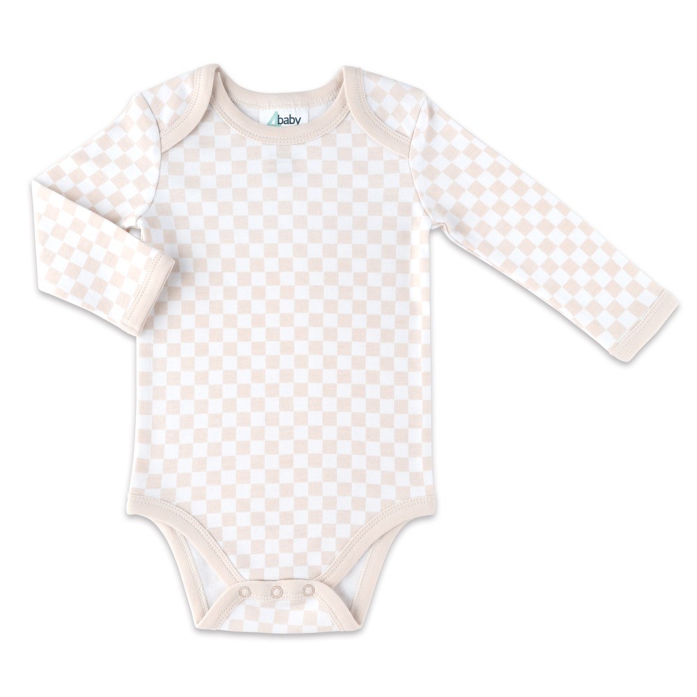 4baby Bodysuit Long Sleeve Check Pink Size 0