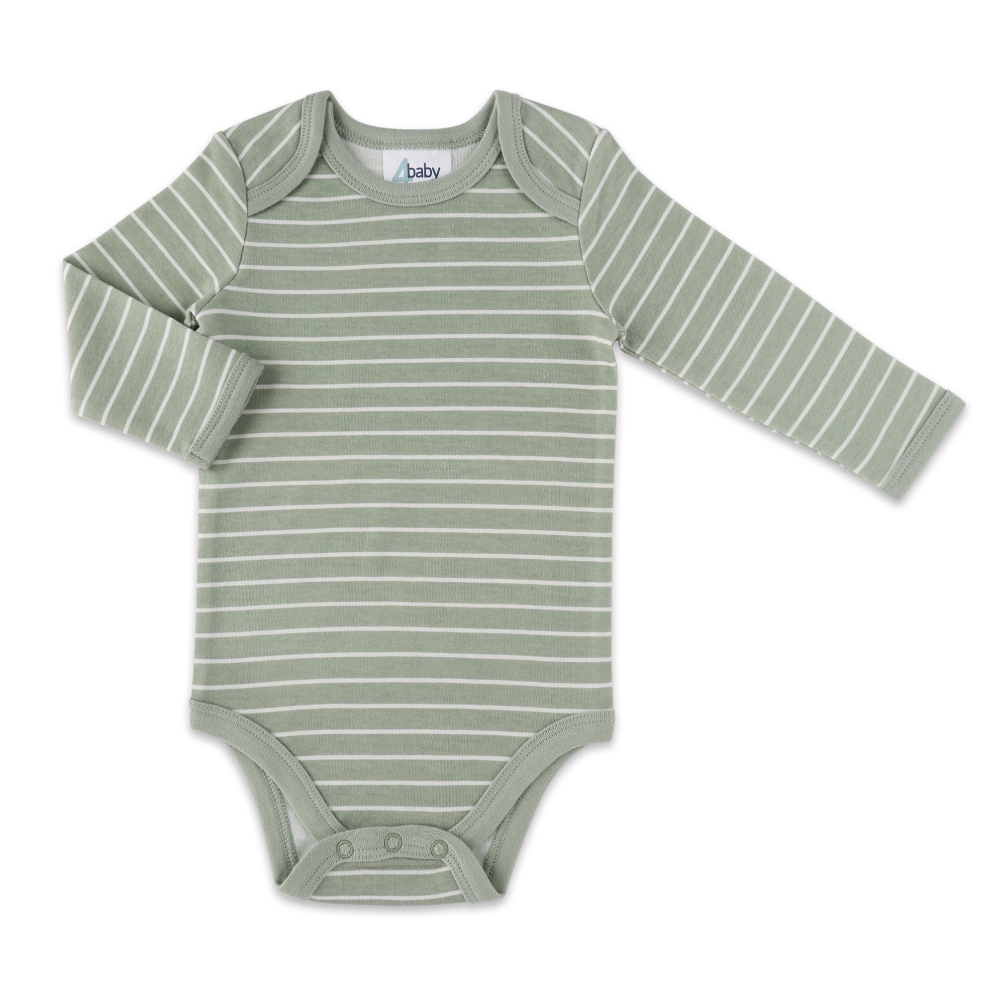 4baby Bodysuit Long Sleeve Stripe Green Size 2
