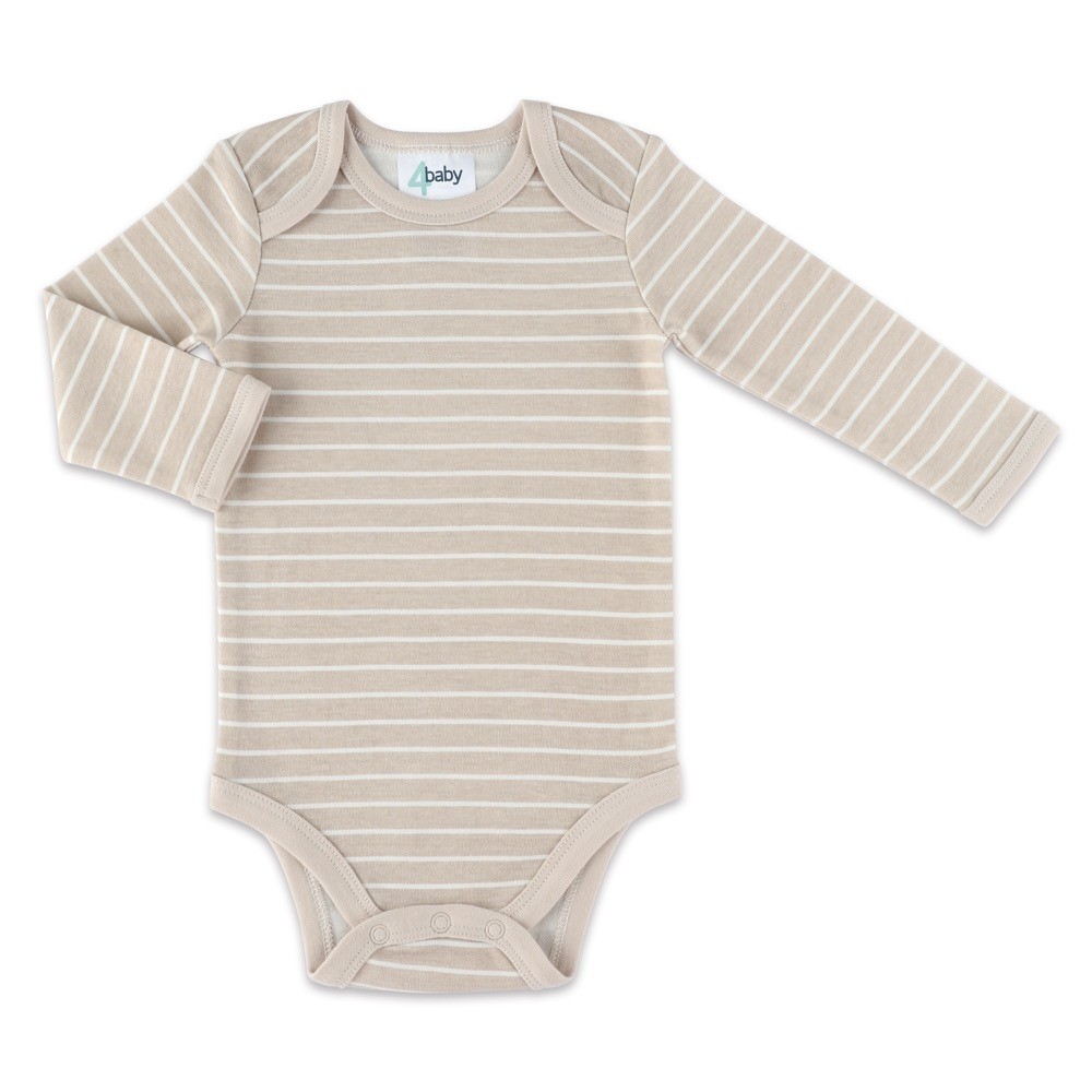 4baby Bodysuit Long Sleeve Stripe Brown Size 00