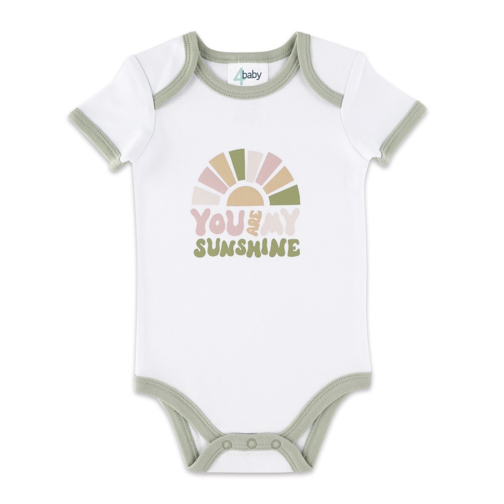 4baby Bodysuit Short Sleeve Sunshine White Size 000