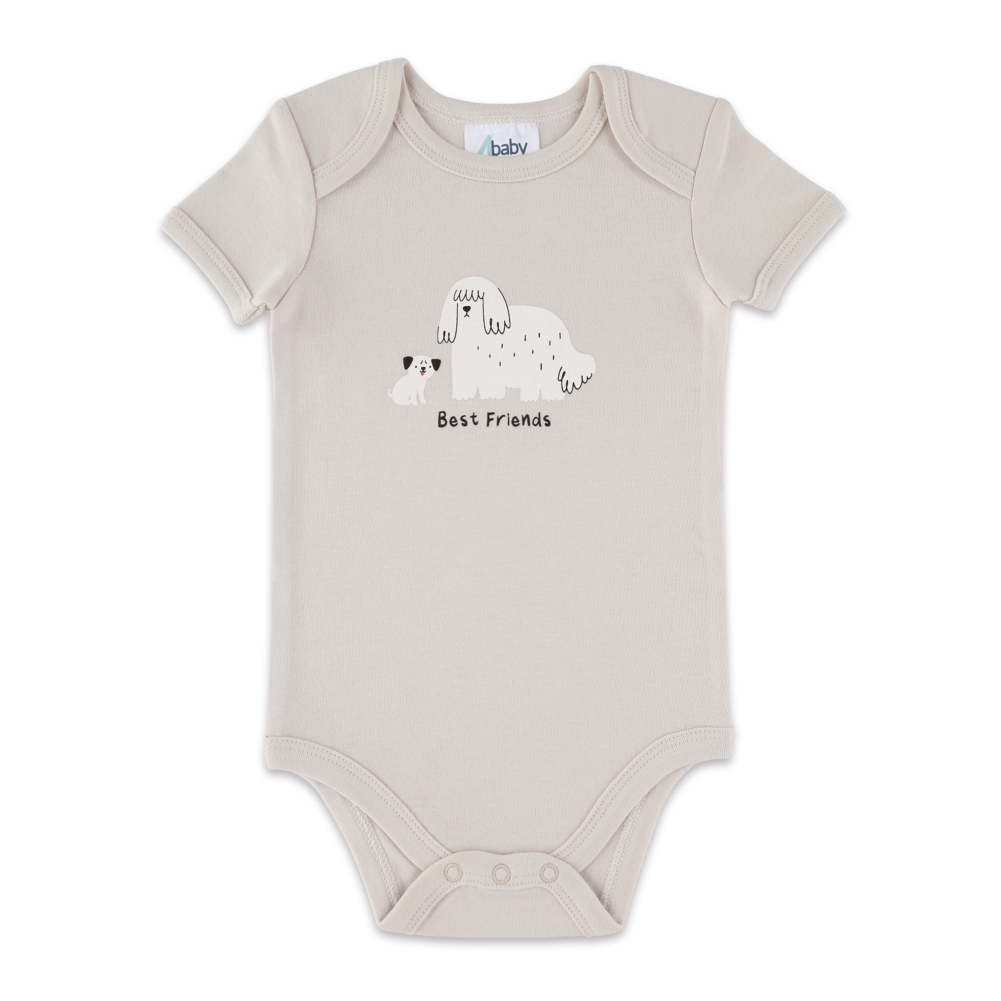 4baby Bodysuit Short Sleeve Dogs Grey Size 1