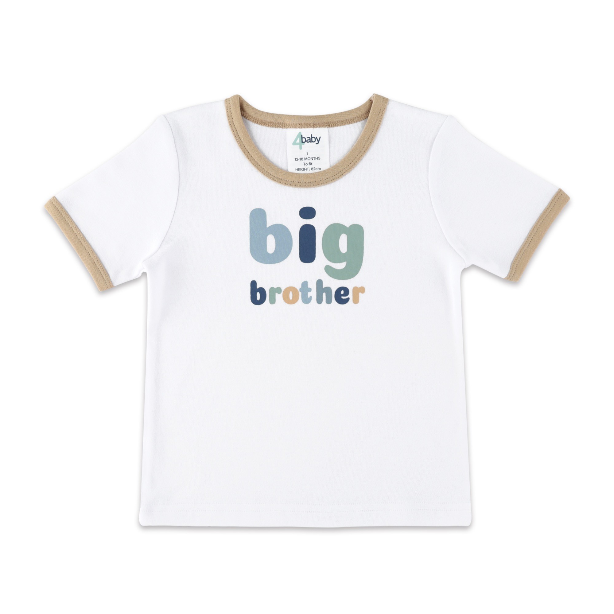 4baby Tshirt Big Bro White Size 3