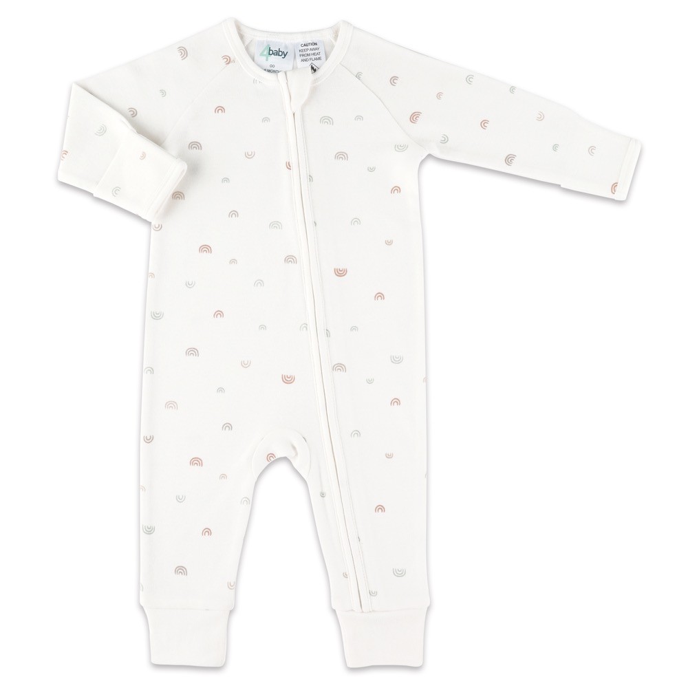 4baby Zip Coverall Long Sleeve Rainbow 0.2 Tog Beige Size 0000