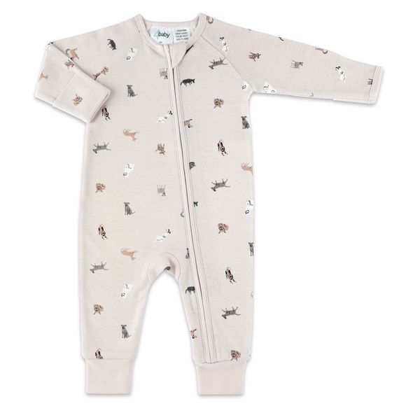 4baby Long Sleeve Zip Coverall 1.0 Tog Dog Sand