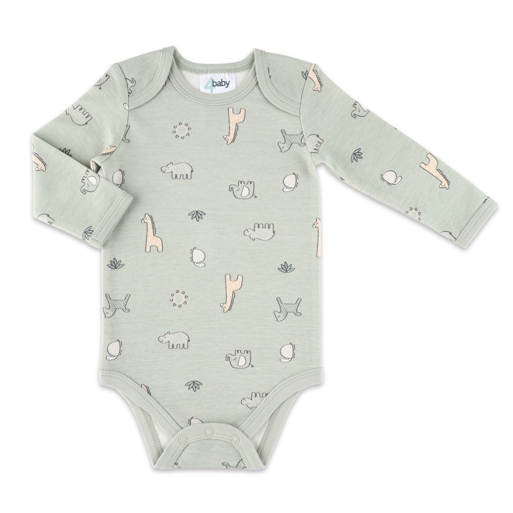 4baby Bodysuit Long Sleeve Safari Green Size 0000