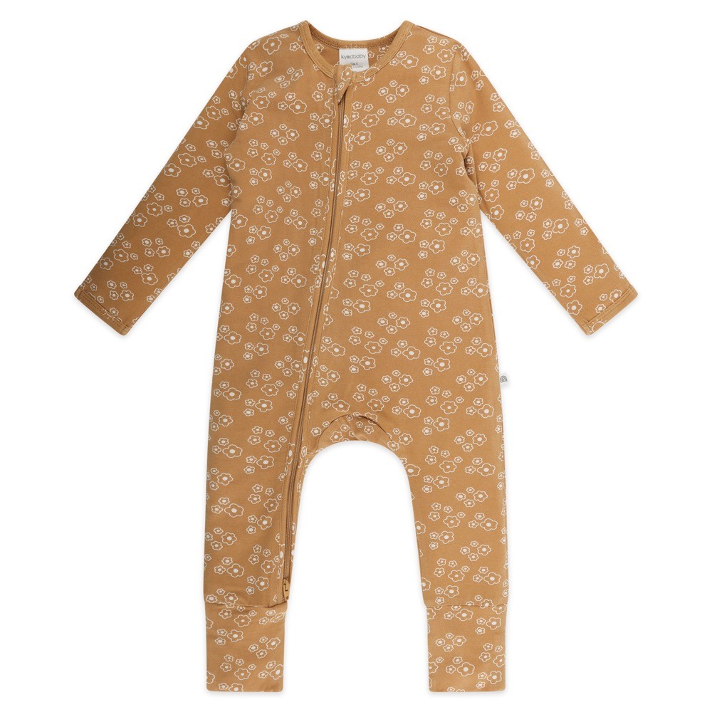 Kynd Baby Day Or Night Onesie Yellowen Blooms Size 00