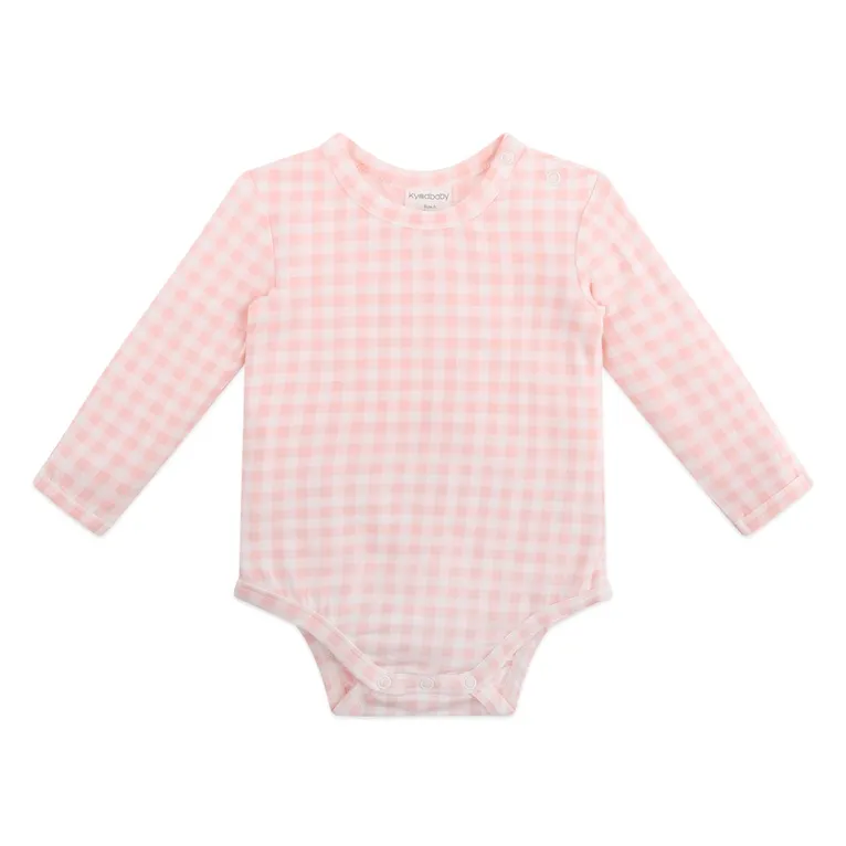 Kynd Baby Bodysuit Long Sleeve Comfy Petal Gingham