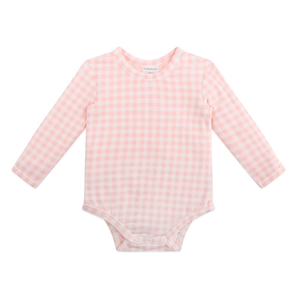 Kynd Baby Bodysuit Long Sleeve Comfy Petal Gingham Size 1