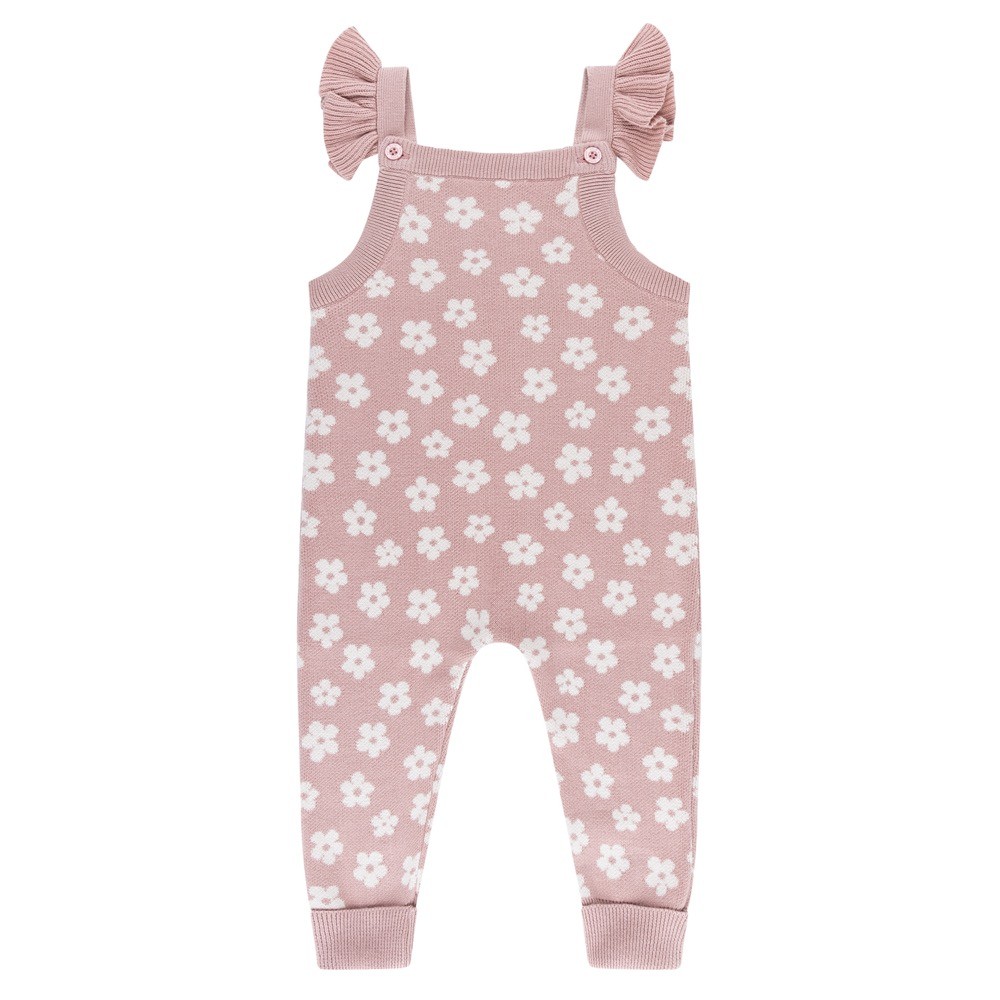 Kynd Baby Romper Gots Frill Knit Purple Ditsy Size 00