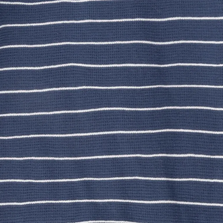 Kynd Baby Day Or Night Onesie Fine Waffle Navy Stripe