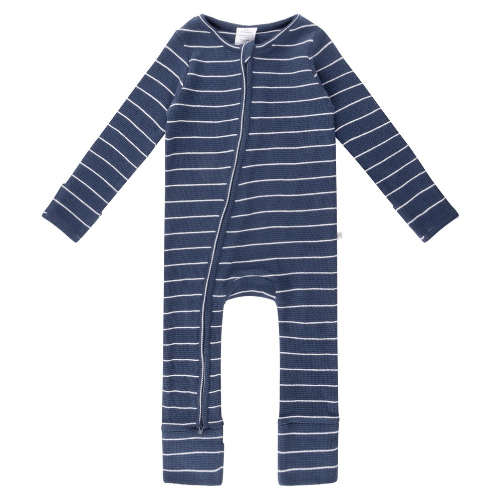 Kynd Baby Day Or Night Onesie Fine Waffle Blue Size 0