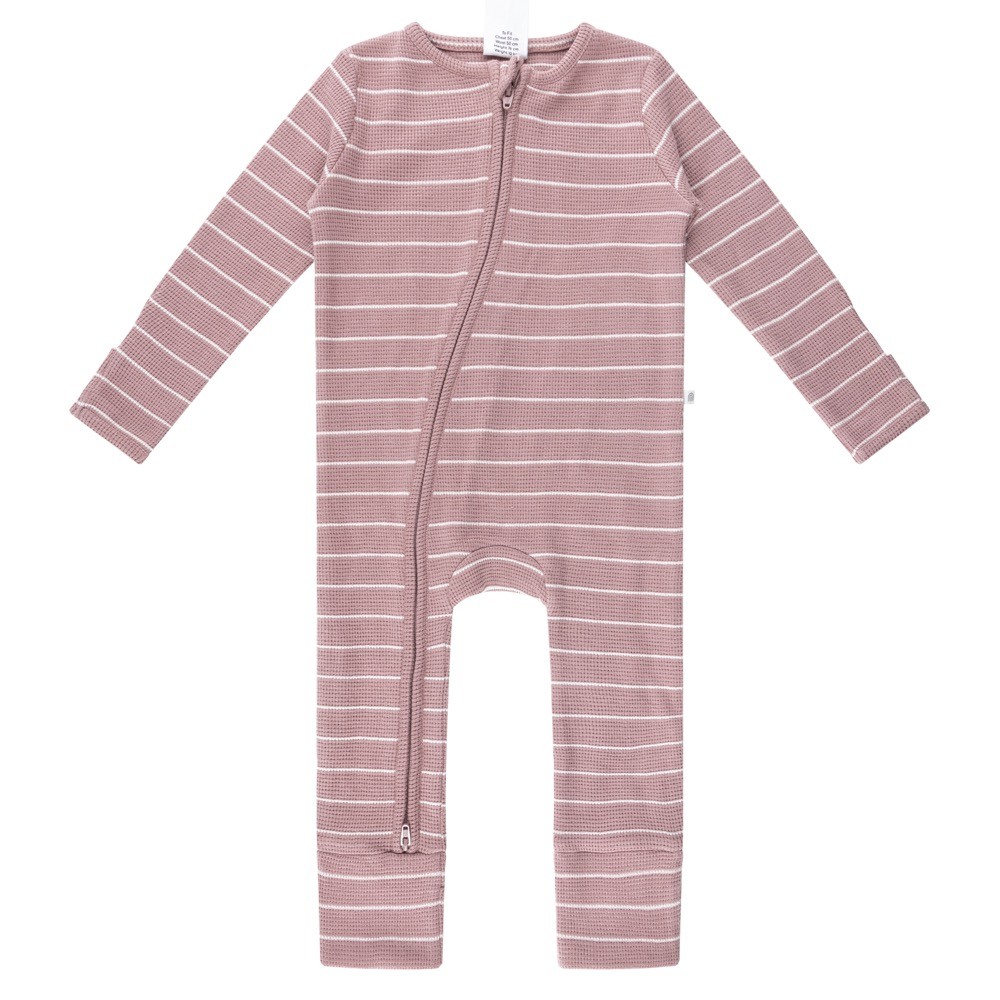 Kynd Baby Day Or Night Onesie Fine Waffle Rose Stripe Size 0