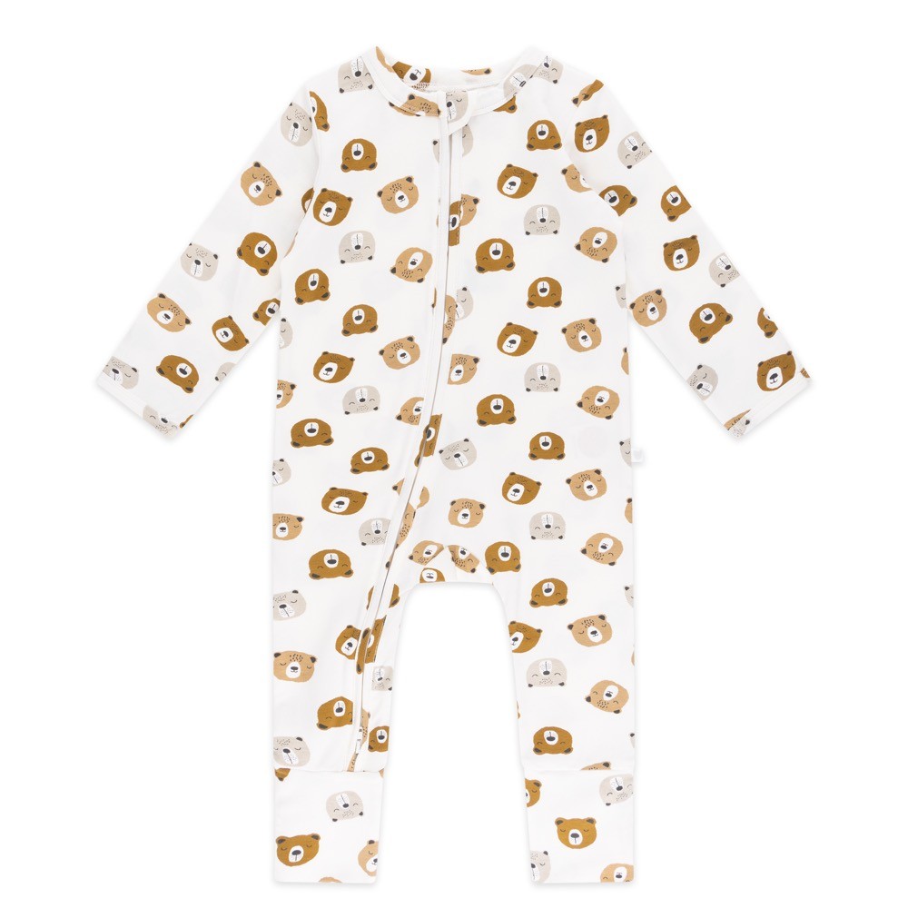 4baby Onesie Long Sleeve Zip Bear Friends Size 000