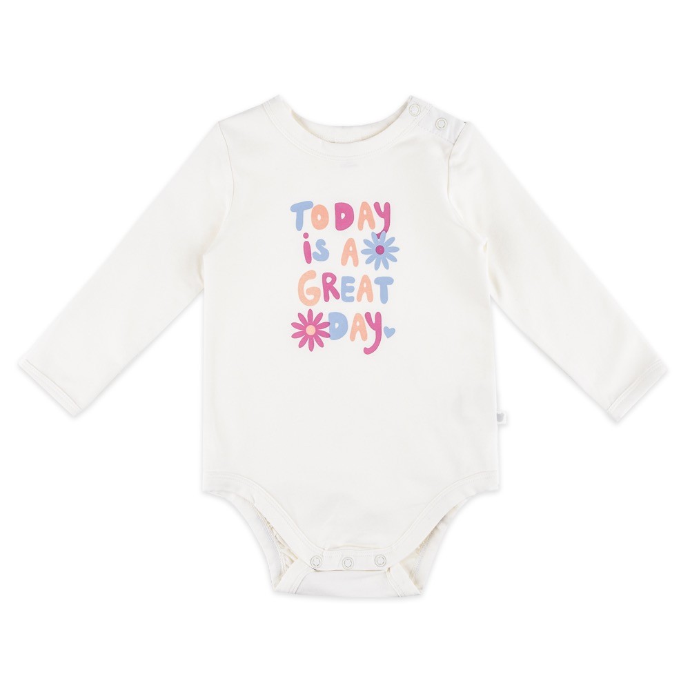 4baby Romper Long Sleeve Cream Flower Size 0