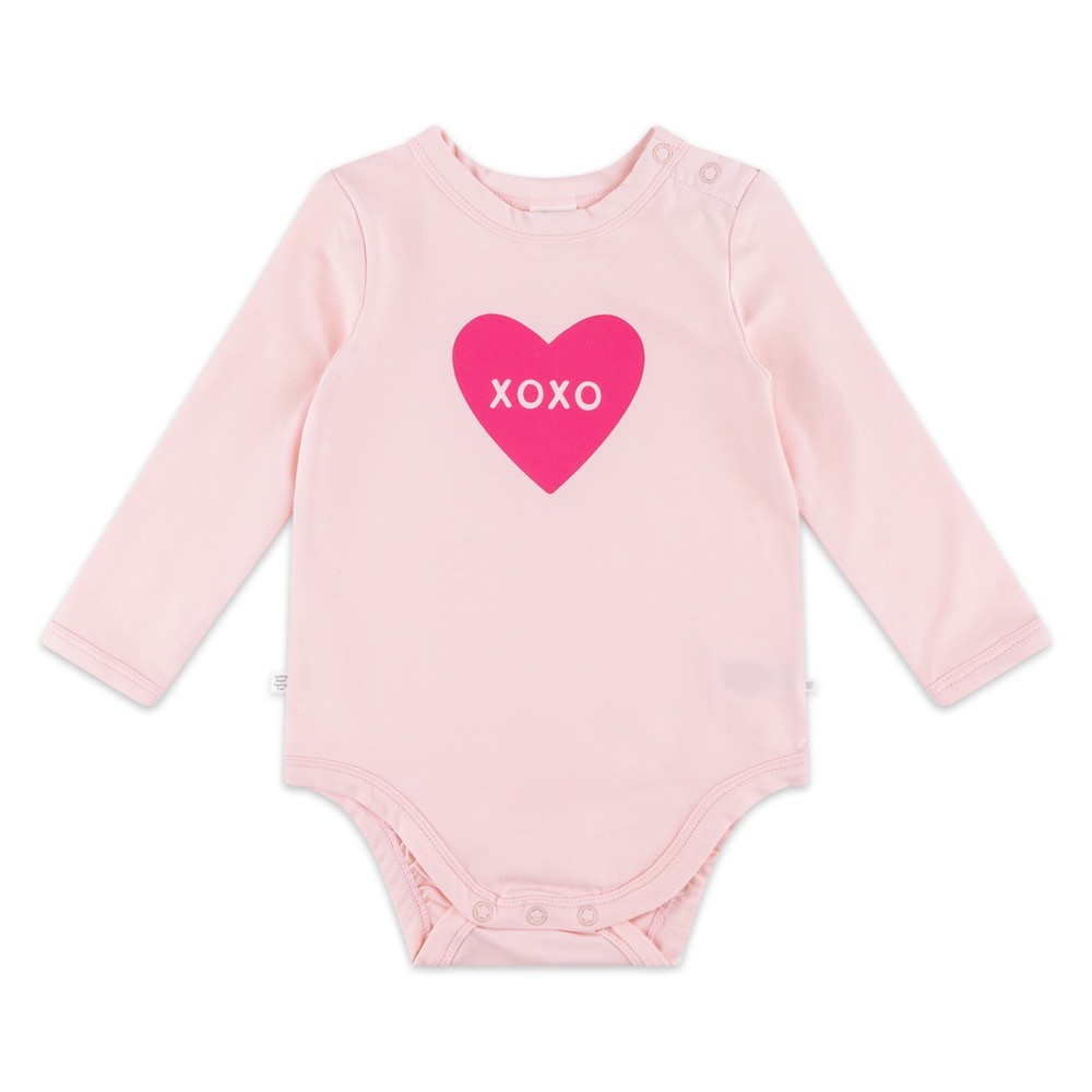 4baby Romper Long Sleeve Pink Heart Size 0