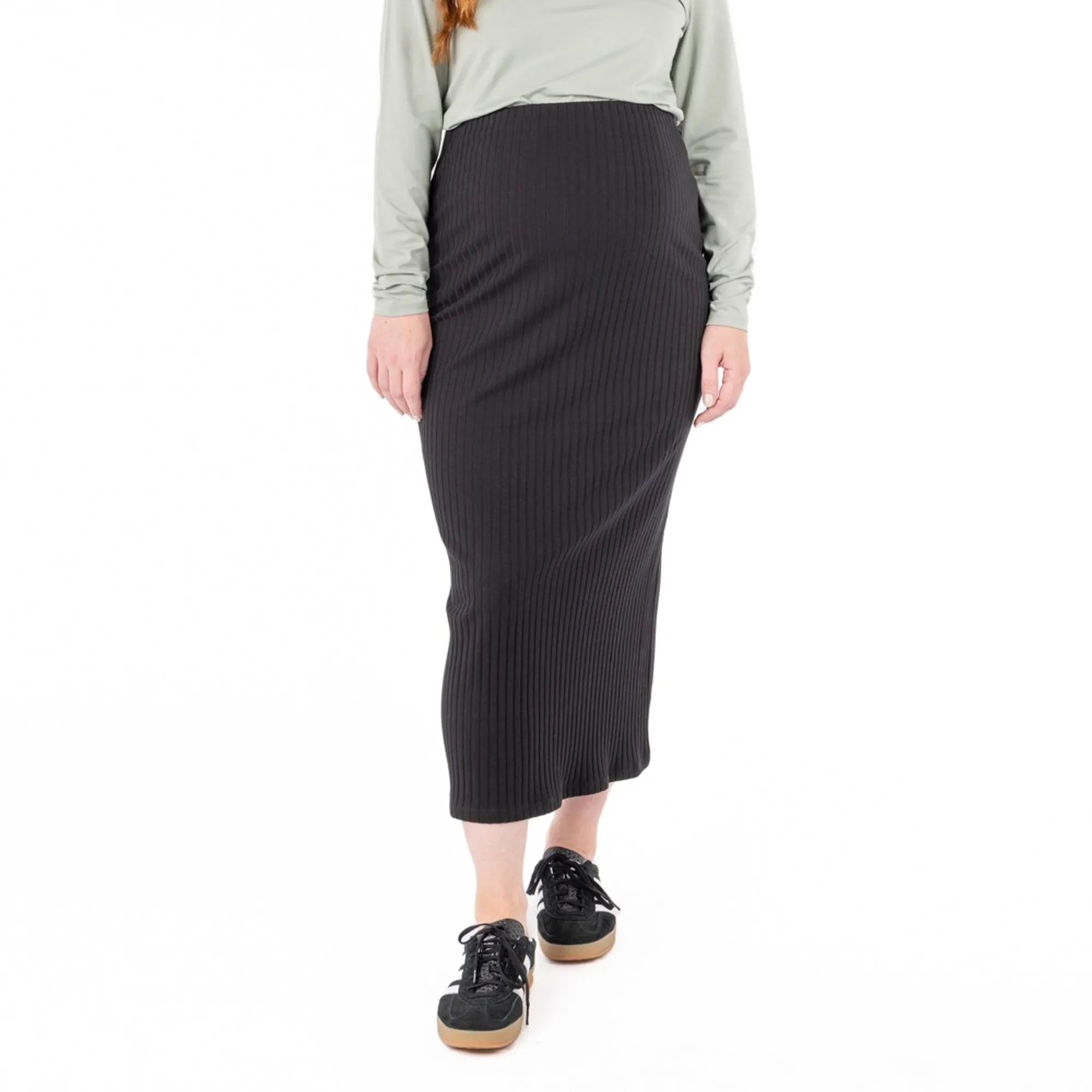 Blossom & Bloom Charlie Rib Midi Skirt Black