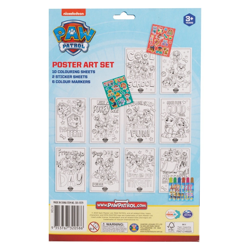 Paw Patrol Licensed Poster Art Set | Baby Bunting NZ