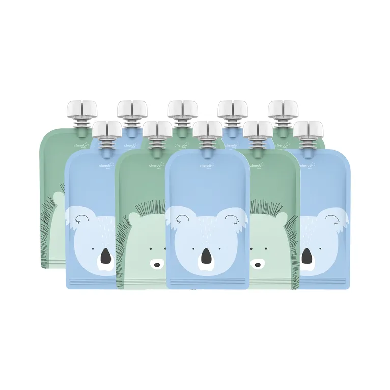 Cherub Baby Food & Yogurt Pouches 10 Pack Cerulean/Sage 120mL