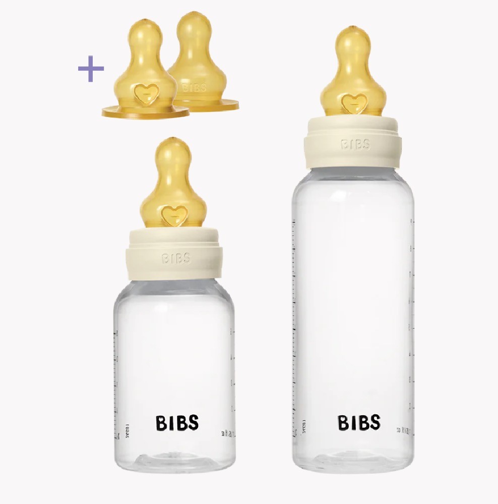BIBS Latex Baby Bottle 2 Pack Ivory 150ml/ 270ml