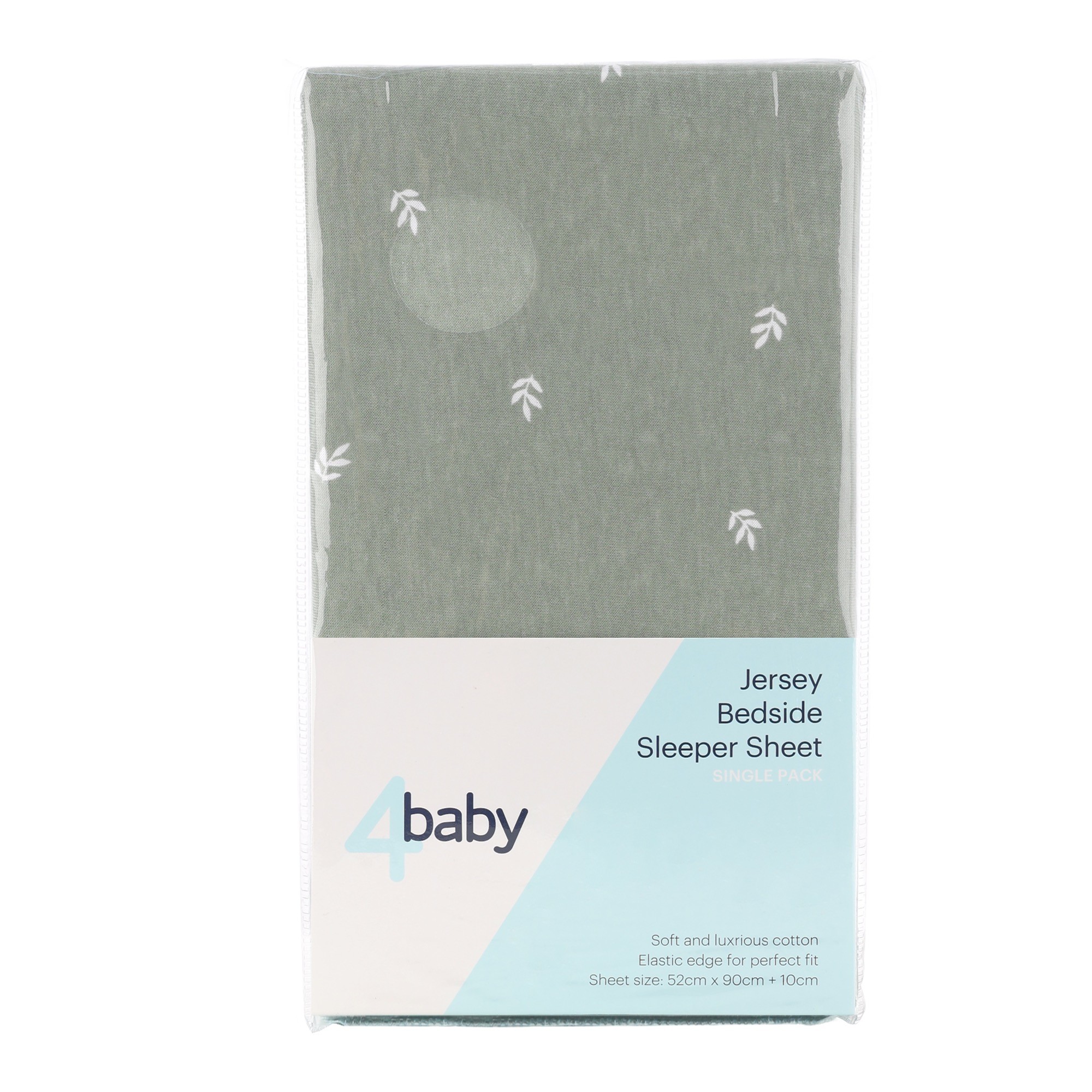 4baby Bedside Sleeper Fitted Sheet Foliage Green