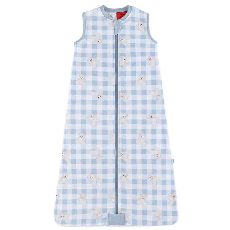 Bilbi Organic Sleeping Bag 1.0 Tog Teddy Blue Size 12-24 Months