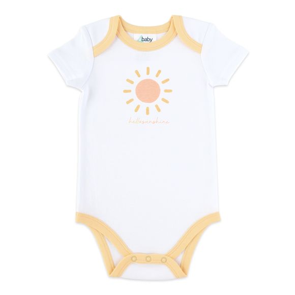 4baby Short Sleeve Bodysuit Hello White