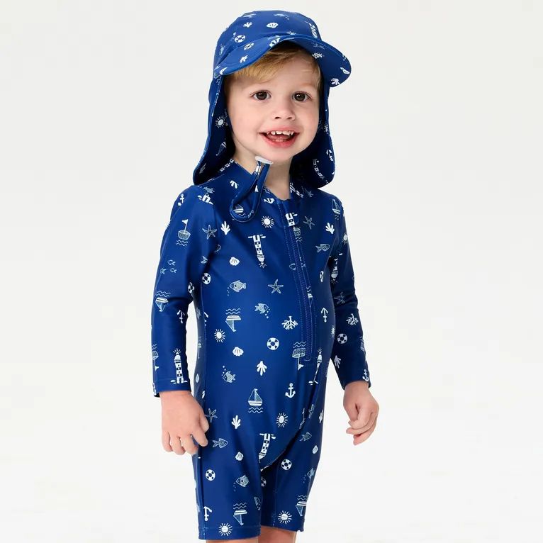 Bilbi Ripple Sunsuit Indigo