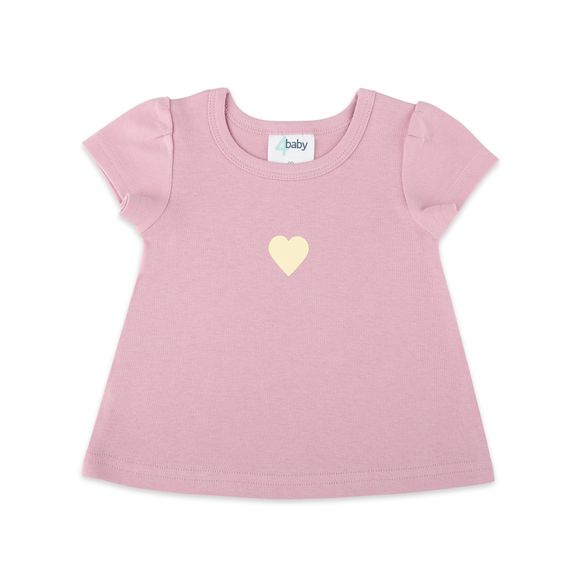 4baby Short Sleeve T-shirt Mauve Heart