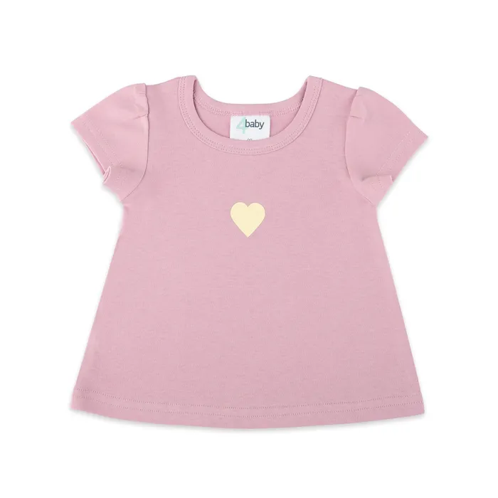 4Baby Tshirt S/S Mauve Heart