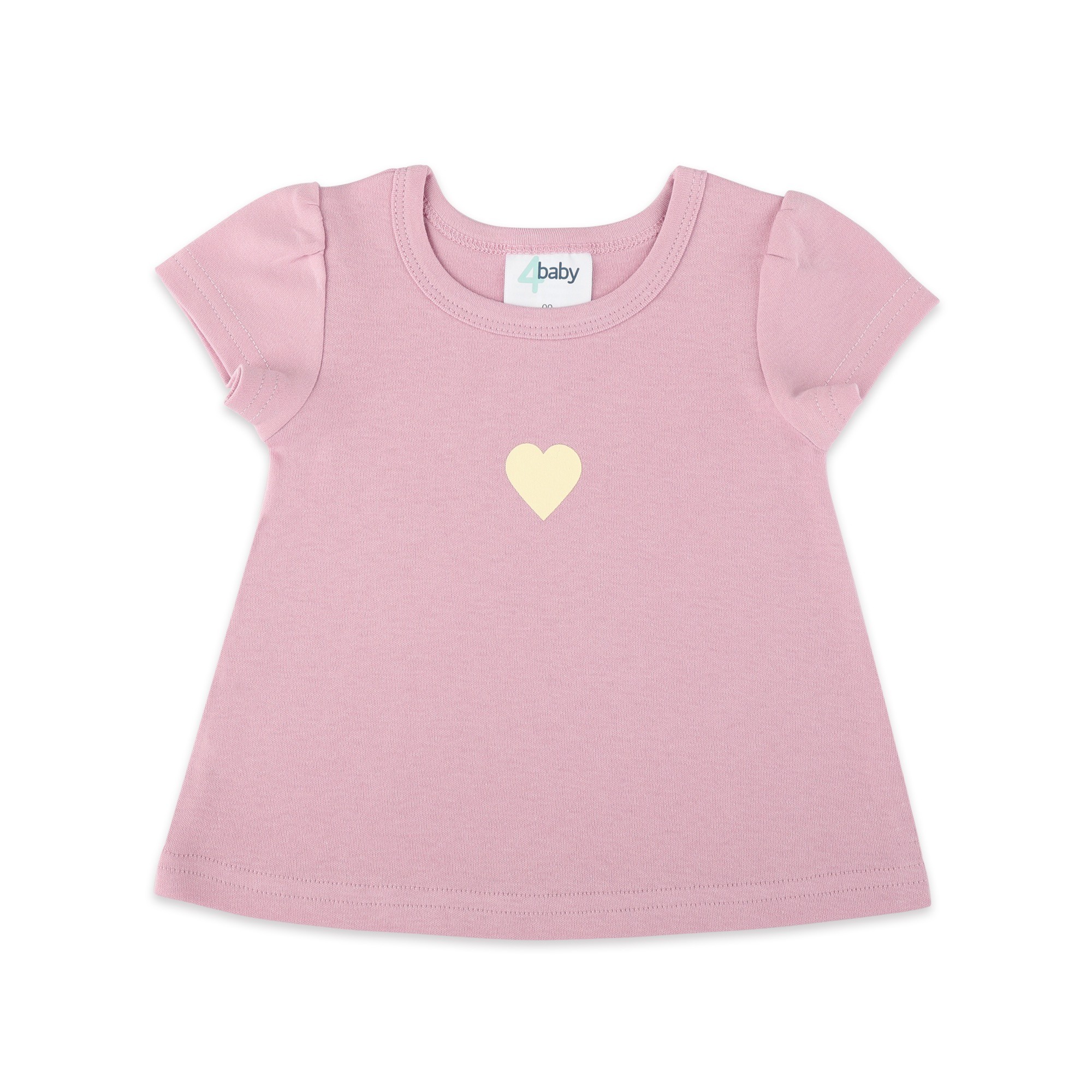 4baby Short Sleeve T-shirt Mauve Heart Size 0