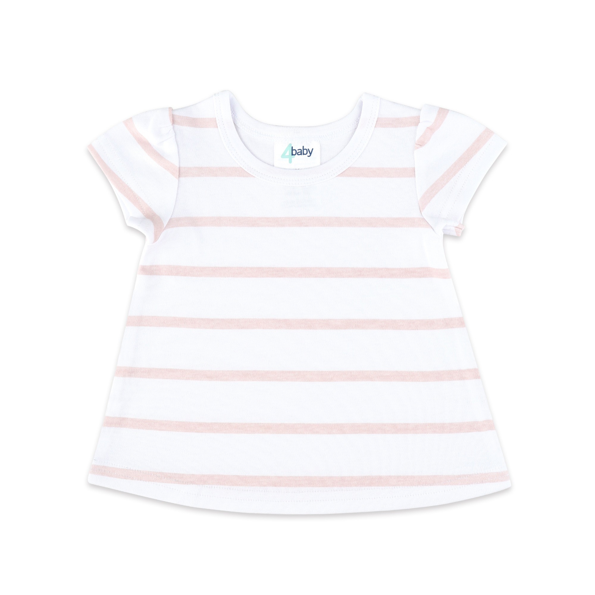 4baby Short Sleeve T-shirt Stripe Mauve Size 0