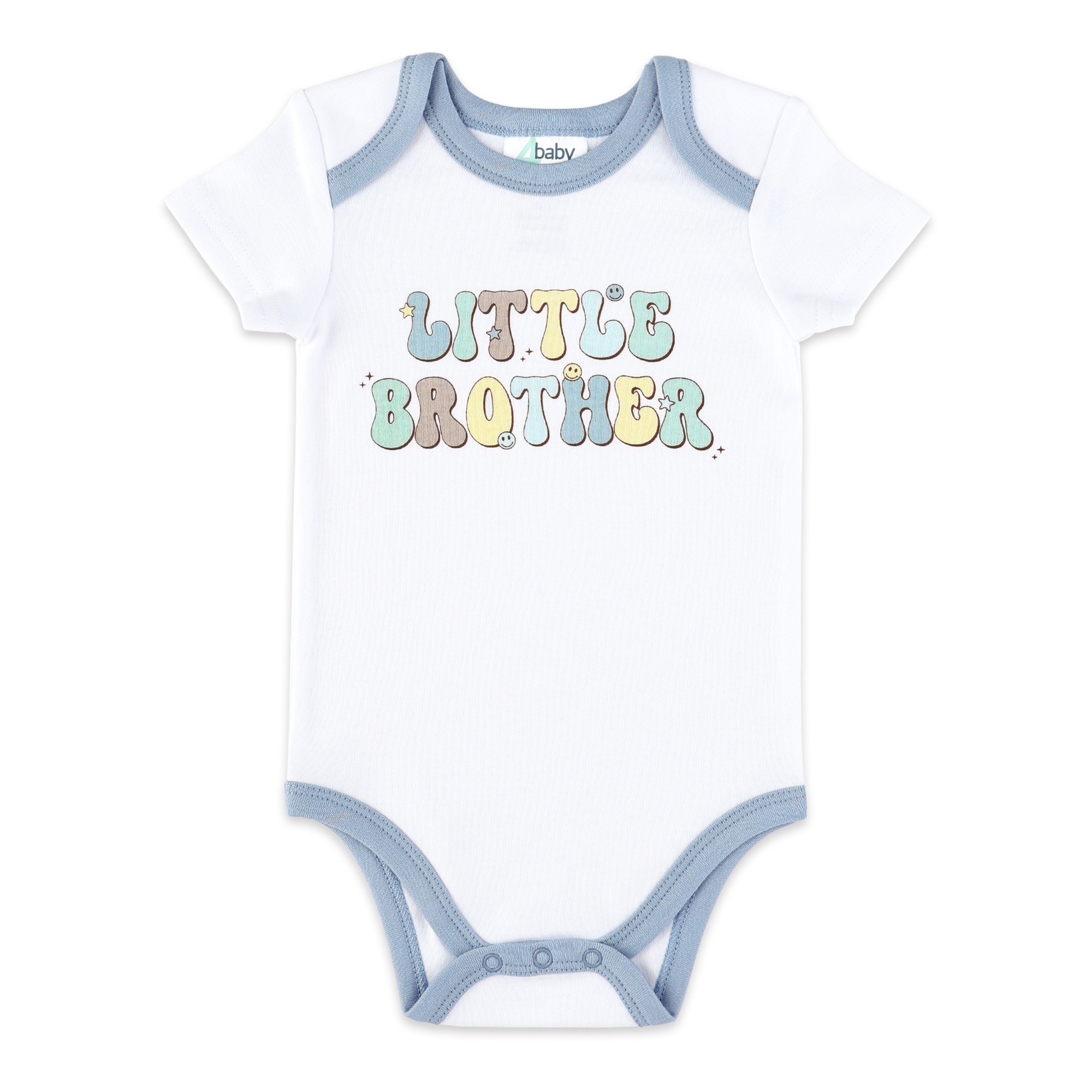 4baby Short Sleeve Bodysuit Little Brother Biege Size 0