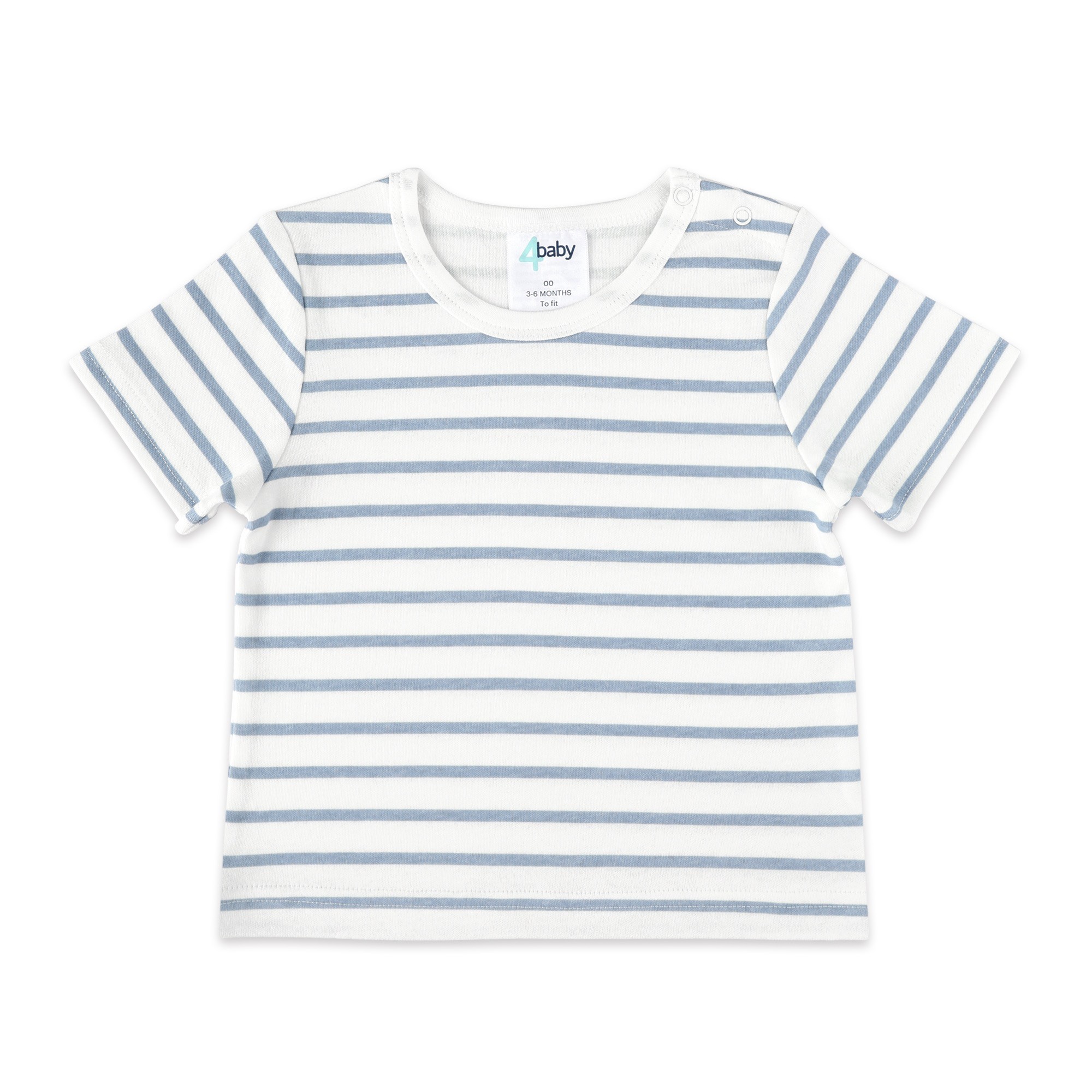 4baby Short Sleeve T-shirt Stripe Blue/Beige Size 0