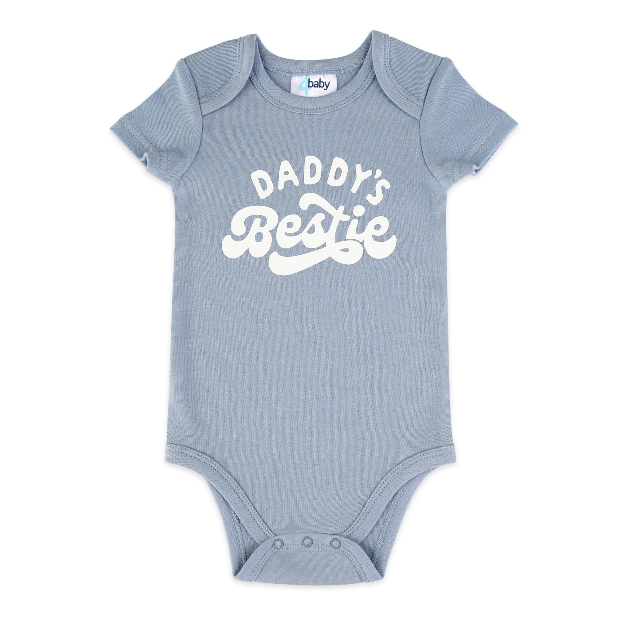 4baby Short Sleeve Bodysuit Daddys Bestie Blue Size 2